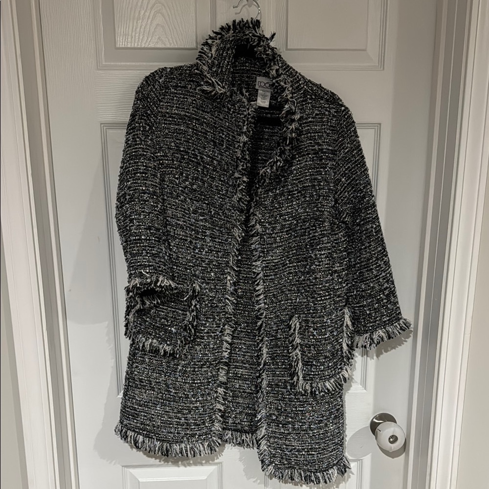 Chic Black and White Tweed Jacket